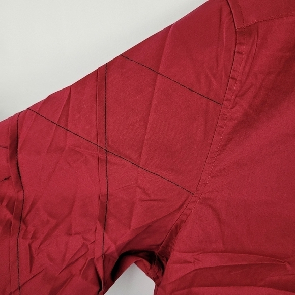 NWT Coofandy Mens Plaid Collar Button Down Long Sleeve Dress Shirt Wine Red XXL. - Picture 4 of 10